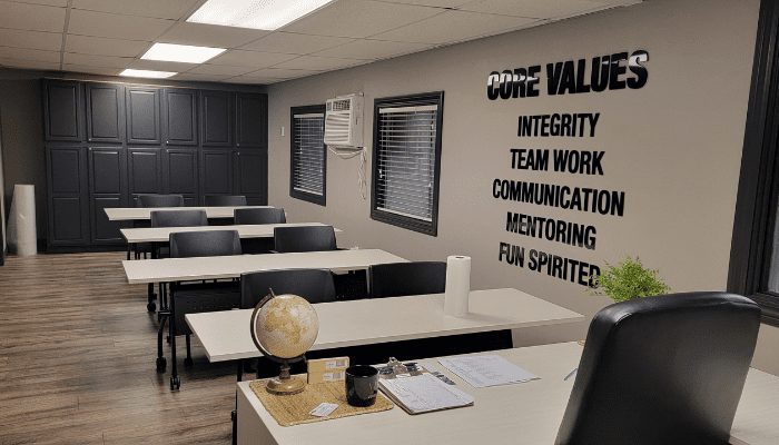 Versa Pak's renovated training room at the Celina, Ohio, manufacturing plant.