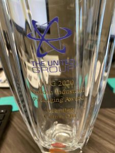 Versa Pak's 2020 Golden Industrial Packaging Award from The United Group