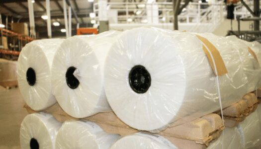 Rolls of polyethylene packaging